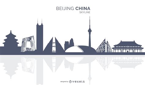 Beijing China Skyline Silhouette Vector Download