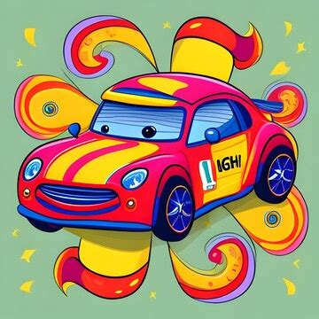 Premium AI Image | Cartoon 2D Car