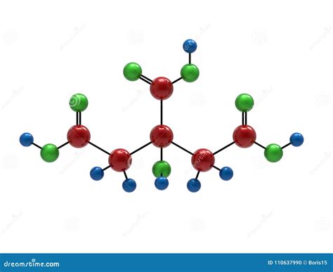 Molecule of citric acid stock illustration. Illustration of render ...