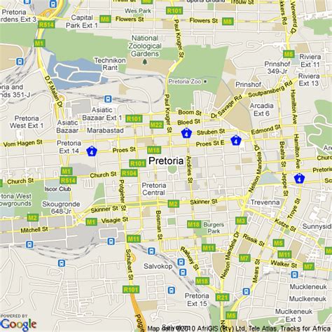 Map of Pretoria, South Africa | Hotels Accommodation