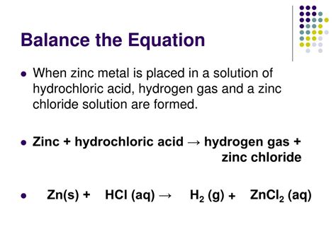 Zinc Reacts With Hydrochloric Acid