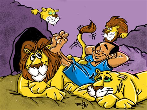 “Daniel in the Lion’s Den” Bible Cartoon Pictures