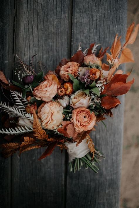 20 Rust Burnt Orange Fall Wedding Bouquets | Roses & Rings