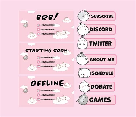 Cute Kawaii Twitch Panels Pink - Etsy