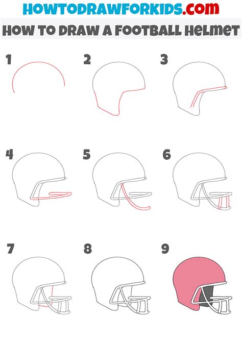 How to Draw a Football Helmet - Easy Drawing Tutorial For Kids