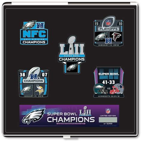 Philadelphia Eagles Super Bowl LII Champions Pin Set