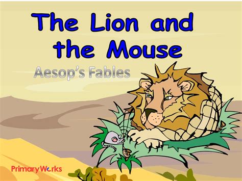 PowerPoint Aesop's fables Lion & the Mouse for KS2 literacy unit primary narrative lesson ...