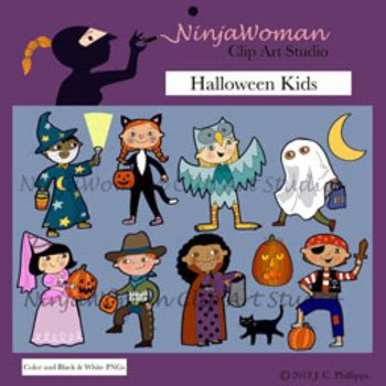 Halloween Kids Clip Art by NinjaWoman Clip Art Studio | TPT