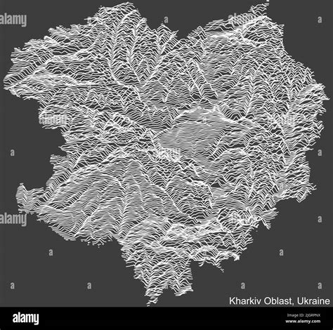 Topographic relief map of the KHARKIV OBLAST, UKRAINE Stock Vector ...