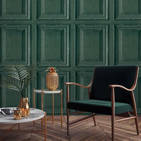 Wood Panelling Effect Wallpaper in Dark Green in 2021 | Wood paneling, Wooden panelling, Wooden ...