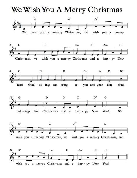 Free Lead Sheet – We Wish You A Merry Christmas | Christmas piano music ...