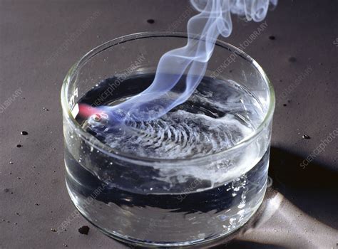 Potassium reacting with water - Stock Image - A500/0376 - Science Photo Library