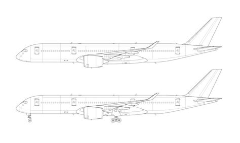 Airbus A350-900 blank illustration templates – Norebbo