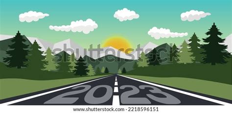 Road Green Forest Concept 2023 Goals Stock Vector (Royalty Free ...