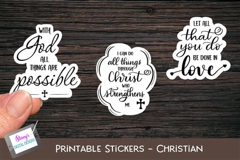 Printable Christian Stickers - Vol 1 Graphic by stacysdigitaldesigns ...