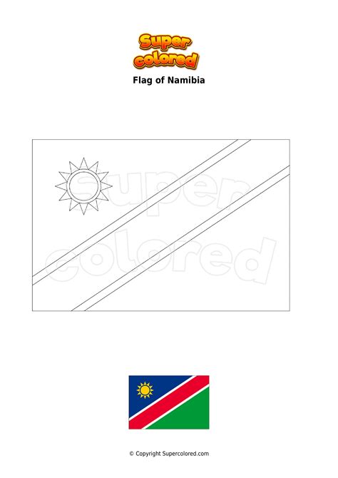 Coloring page Flag of Namibia - Supercolored.com