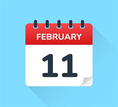 Premium Vector | February 11 eleven. vector flat design of daily calendar icon.