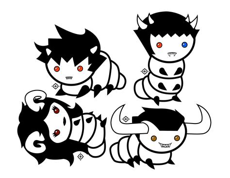 Homestuck Grub Project - B+W Lowbloods by TheFandomEdson on DeviantArt