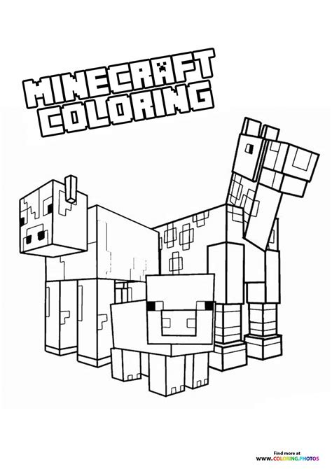 Minecraft Animals Coloring Page