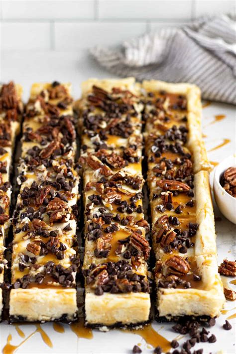 The Best Turtle Cheesecake Bars - Midwest Foodie