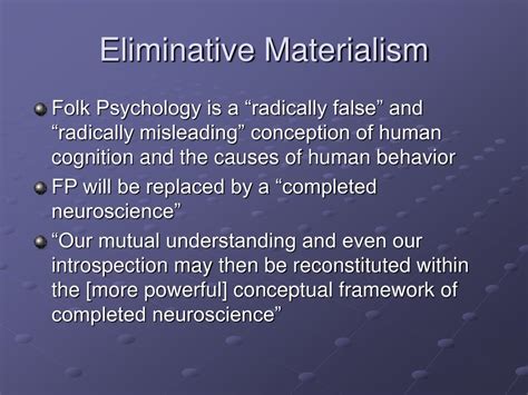 PPT - Eliminative Materialism PowerPoint Presentation, free download ...