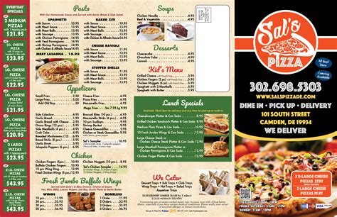 Our Menu | Sals Pizza