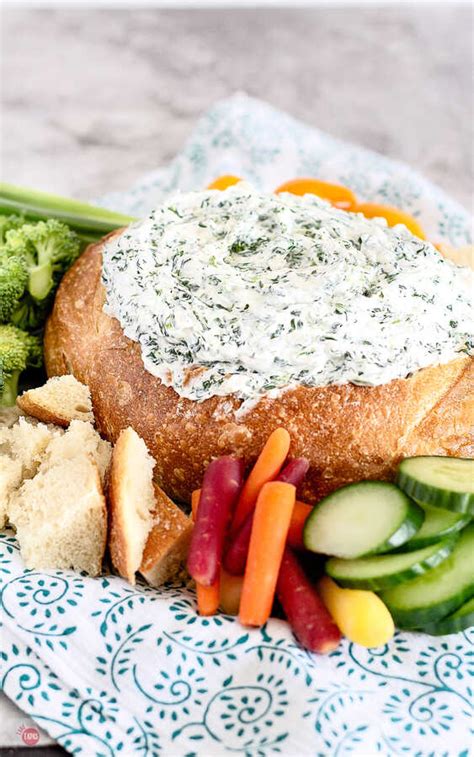 Easy Spinach Dip Recipe - Original Ranch Spinach Dip in a Bread Bowl