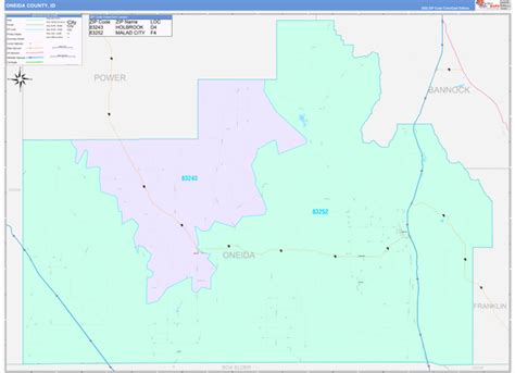 Oneida County, ID Wall Map Color Cast Style by MarketMAPS - MapSales