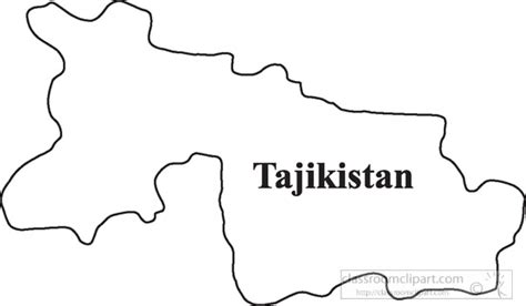 Country Maps Clipart Photo Image - tajikistan-outline-map-clipart - Classroom Clipart