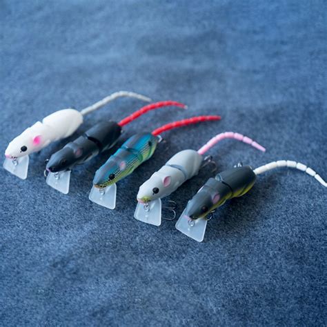 SPRING PARK 15cm Artificial Fake Rat Bait Fishing Lure Plastic Mouse Swimbait with Hook Fishing ...