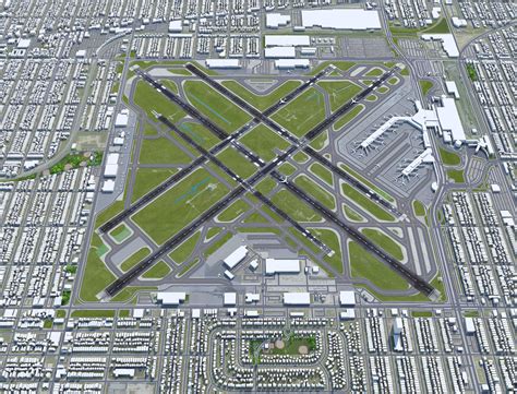 Chicago Midway Airport 3D Model 10km by 3dstudio