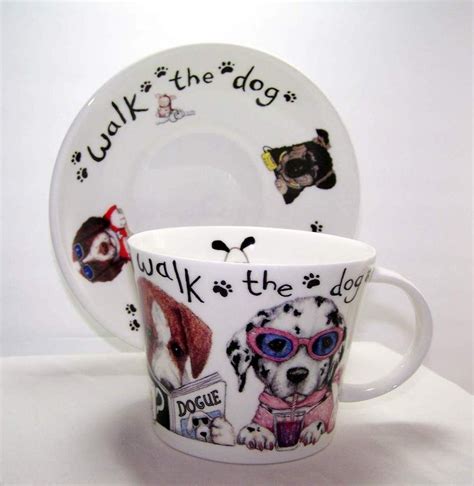 Roy Kirkham Animal Fashions Walk the Dog Large Breakfast Cup & Saucer Made in UK #RoyKirkham ...