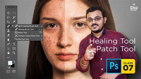 Healing Tool In Photoshop | How To Use Healing Brush Tool | Photoshop Series | Photoshop Class-7 ...