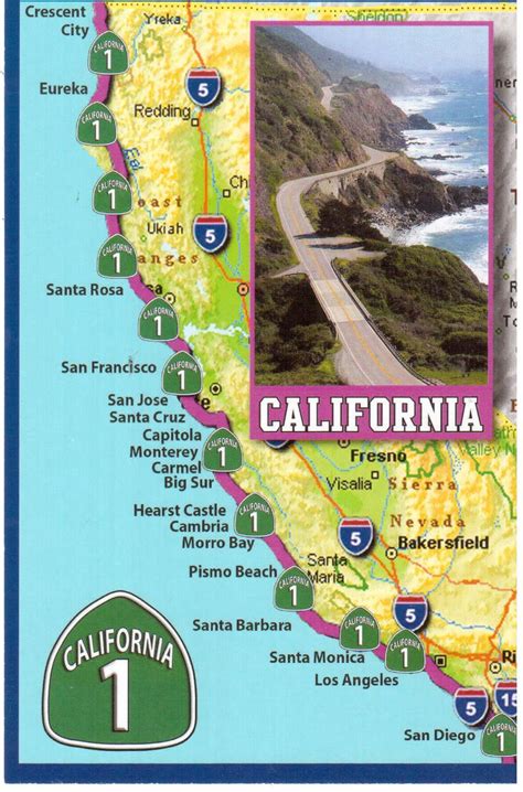 Highway 1 California Map – Topographic Map of Usa with States