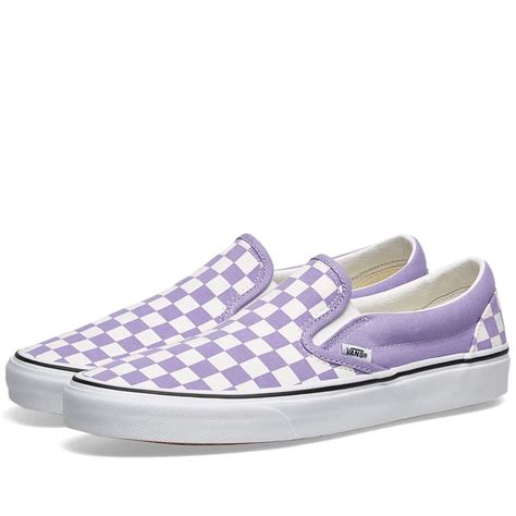 Vans UA Classic Slip On Checkerboard Violet Tulip & True White | END.