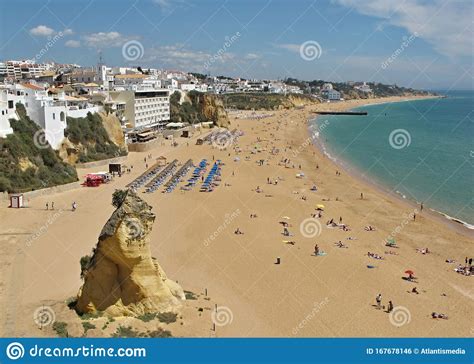 Albufeira Old Town and Beach View, Algarve - Portugal Stock Photo - Image of buildings, holiday ...