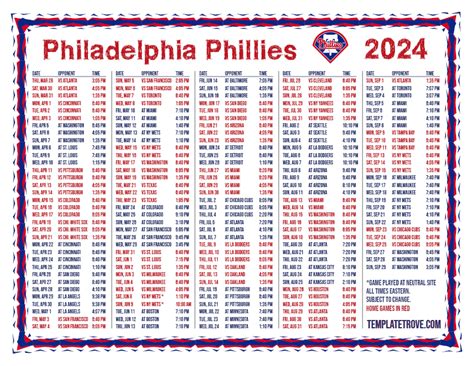 Phillies 2024 Schedule: Opening Day - Henka Jeannie