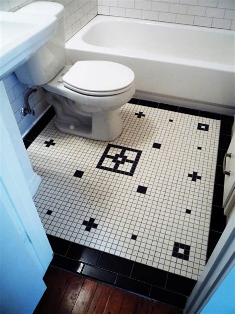 linwood apt 3 bathroom floor vintage mosaic tile inlay des… | Flickr