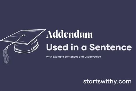 ADDENDUM in a Sentence Examples: 21 Ways to Use Addendum