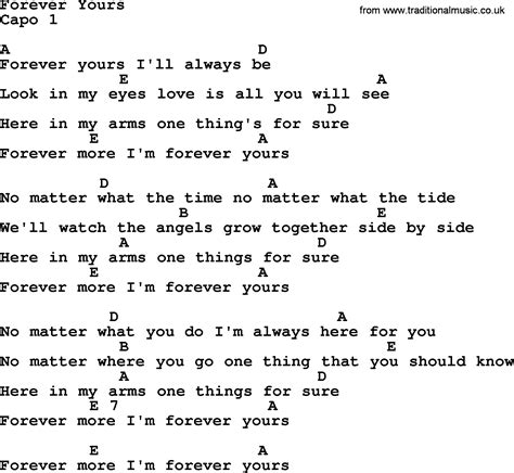 Forever Yours - Bluegrass lyrics with chords