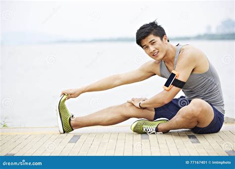 Young Asian Man Exercising Outdoors Stock Image - Image of male, korean ...