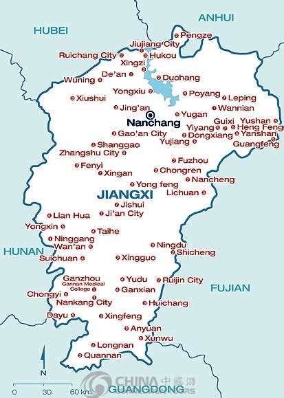 Jiangxi Location Map, China Jiangxi Location Map – Jiangxi Travel Guide