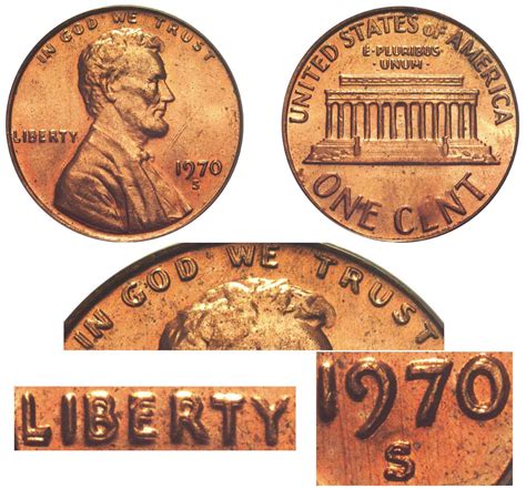 1970 S Lincoln Memorial Penny Doubled Die Obverse Coin Value Prices ...