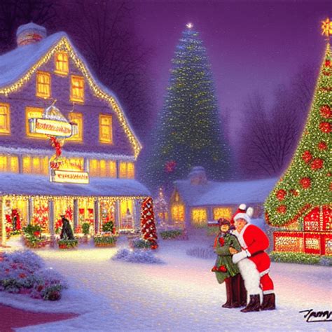 Frankenmuth Christmas Lights Thomas Kinkade · Creative Fabrica