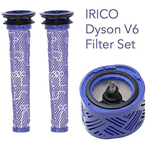 IRICO Dyson V6 Filter | 2 Pre Filters + 1 HEPA Post Filter for Dyson V6 ...