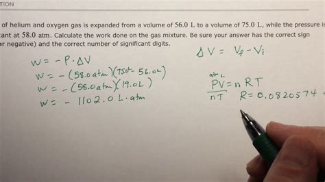 Aleks Calculating pressure-volume work - YouTube