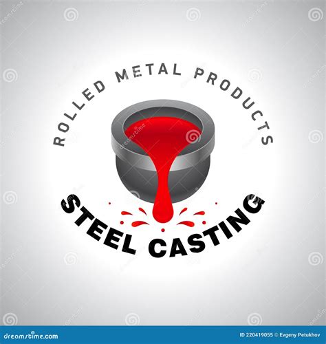 Metal Casting, Logo or Emblem. Cast Iron Ladle and Outflowing Molten Metal Stock Vector ...