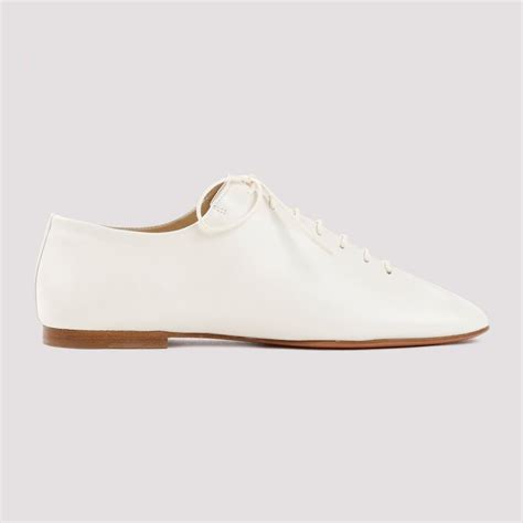 Lemaire Souris Flat Classic Derbies Shoes in White | Lyst