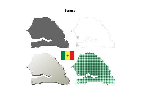 Senegal Outline Map Set Graphic by davidzydd · Creative Fabrica