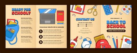 Free Vector | Brochure template for back to school season